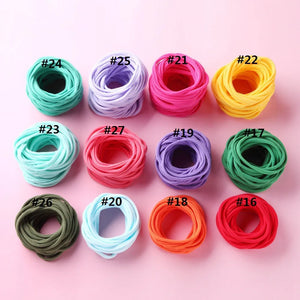 10-Pack Traceless Nylon Stretch Headbands for Newborns & Kids - Elastic Baby Hair Accessories