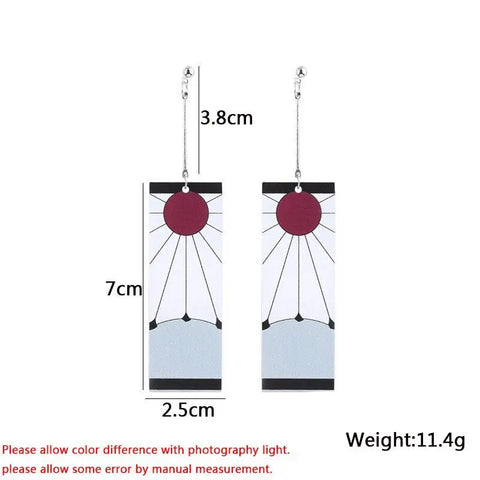 Demon Slayer Tanjiro Sun Earrings Anime Cosplay Jewelry