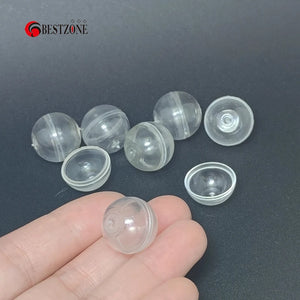 100 Clear Plastic Capsules 0.59" for Party Favors & DIY Crafts Supplies