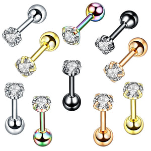 1 Pair Titanium Steel Stud Earrings Small Ball Screws Lip Piercing Body Jewelry for Men