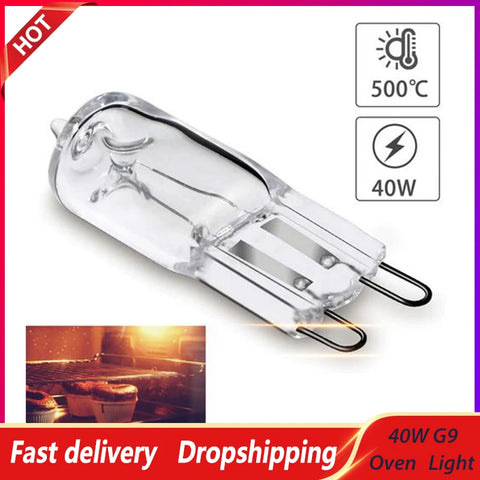 40W G9 Oven Light Bulb Halogen High Temp Resistant for Ovens, Fridges, Fans