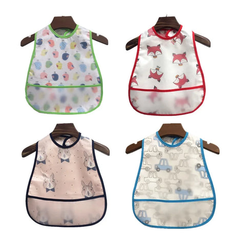 Adjustable Cartoon Baby Bibs - Waterproof EVA Cotton Feeding Accessories