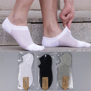 10 Pairs Men's Breathable Mesh No Show Socks - Summer Casual Thin Cotton Invisible Socks