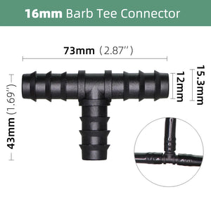 10-Pack 16mm Hose Connectors for 1/2" Drip Irrigation Watering Systems