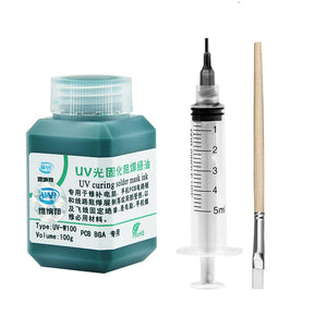 100g Green UV Solder Mask Ink for PCB Circuit Board Protection - Prevent Corrosion & Arcing, SMD Solder Paste Flux