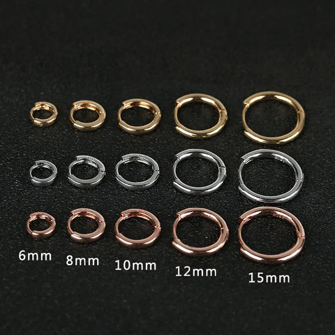 Glossy Rose Gold Minimal Hoop Earrings Tiny Huggies Cartilage Piercing Trendy for Women