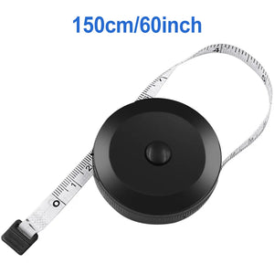1.5m 60in Black Double Sided Auto Retractable Sewing Measuring Tape Flexible Tool