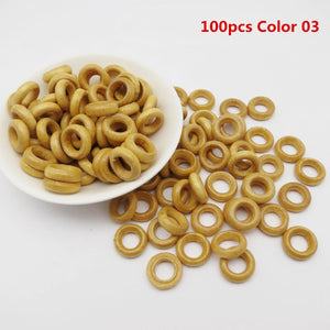 100pcs Large Hole Wooden Beads for Jewelry, Dreadlocks, Hair Braids, Crafts Wholesale