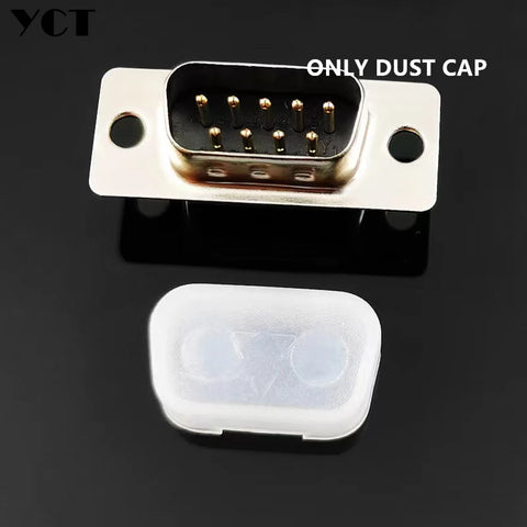 100pcs DB9 9-Pin VGA Male Dust Caps for Serial/Parallel Port Protection - Free Shipping