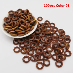 100pcs Large Hole Wooden Beads for Jewelry, Dreadlocks, Hair Braids, Crafts Wholesale