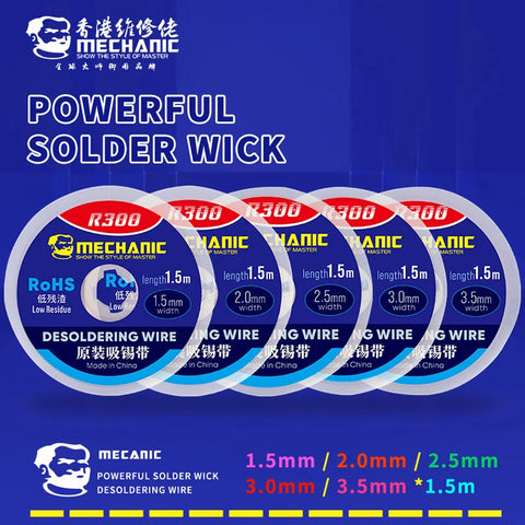 Desoldering Braid Wick 1.0-3.5mm 1.5m PCB BGA Solder Remover Wire Rework Tool