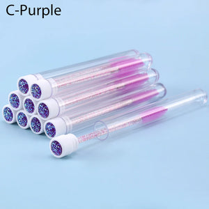 10-Pack Pink Eyelash & Brow Spoolie Brushes: Reusable for Extensions & Mascara
