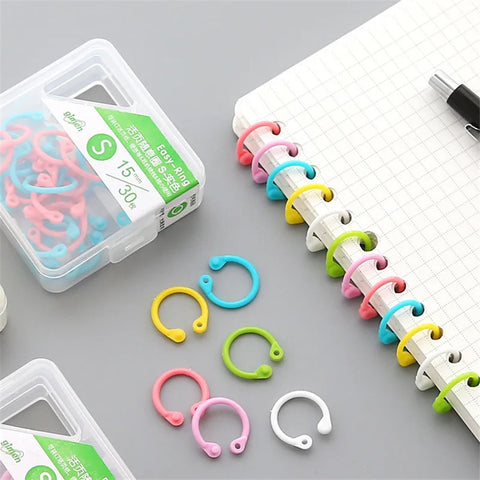 32 Pcs Multi-Function Plastic Ring Binder Hoops for DIY Albums & Office Supplies