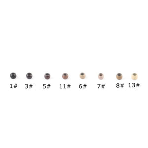 1000pcs Nano Ring Hair Extensions Micro Beads 3mm Small Silicone Links Brown