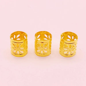 100pcs Adjustable Gold/Silver Dreadlock Beads Cuffs Clips Rings Hair Accessories