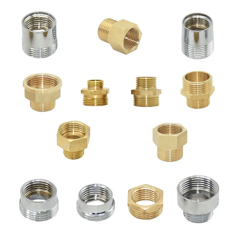 Brass Shower Adapter Kit, 1/2" to 1", Easy Install Pipe Reducer, Bathroom Plumbing Fittings