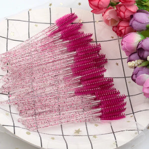 100-Pack Disposable Mascara Wands & Brow Brushes for Makeup Professionals