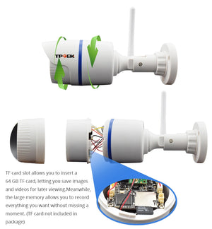 1080p HD Outdoor WiFi IP Camera, Wireless Security Surveillance, Waterproof Bullet Cam, 4MP Video, Home Monitoring
