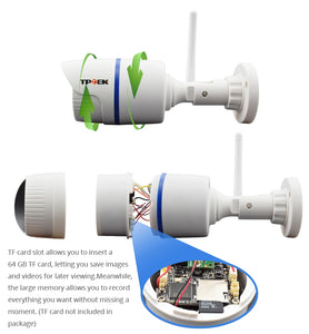 1080p HD Outdoor WiFi IP Camera, Wireless Security Surveillance, Waterproof Bullet Cam, 4MP Video, Home Monitoring