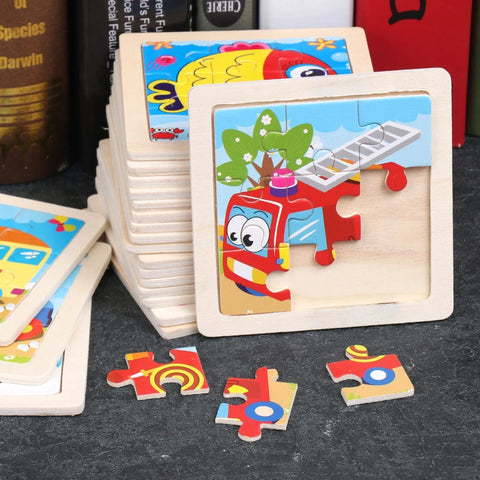 3D Wooden Animal Tangram Puzzle 11x11cm Educational Toy for Kids Toddlers