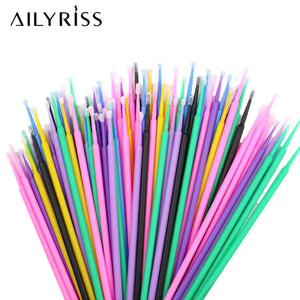 100-Pack Disposable Micro Brushes for Eyelash Extensions & Makeup Application