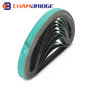 10 Pack 3/8"x13" Sanding Belts, 330mm Abrasive Tool for Wood, Metal, Furniture Polishing, Grinding, Grit 60/80/120