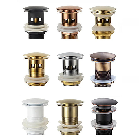 Bathroom Sink Pop Up Drain Stopper Faucet Accessories Brass Black/Chrome/Rose Gold/Brushed Gold