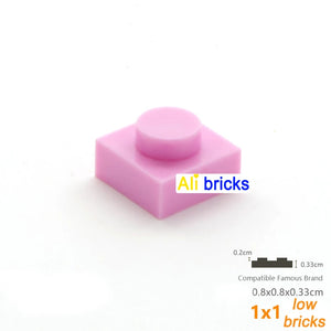 100pcs 1x1 Building Block Plates for Kids DIY Brick Sets STEM Learning Toy
