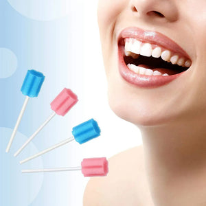 100-Pack Soft Disposable Oral Swabs - Sponge Sticks for Mouth & Dental Care