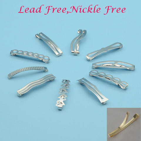 20pcs 6cm Metal Snap Hair Barrettes Hair Slides Bobby Pins Kids DIY Plain Hair Clips