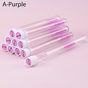 10-Pack Pink Eyelash & Brow Spoolie Brushes: Reusable for Extensions & Mascara