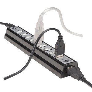 10-Port USB 2.0 Hub Splitter for Keyboard, Mouse, U-Disk, Phone Charging Cable Adapter