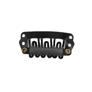 100 Pcs Black 2.8cm 6-Tooth Carbon Steel Snap Clips for Hair Extensions, Loop Wigs, and Hair Accessories