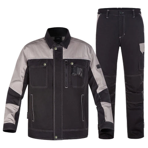 100% Cotton Anti-Static Welding Coveralls, Durable Work Uniform with Contrast Color, Spark Resistant, Electric Repair, Size 5XL