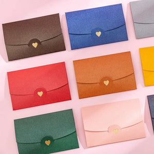 10 Pack Color Retro Bronzing Mini Envelopes 10.5x7cm - Iridescent Paper for Love Letters & Invitations