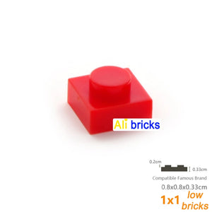 100pcs 1x1 Building Block Plates for Kids DIY Brick Sets STEM Learning Toy