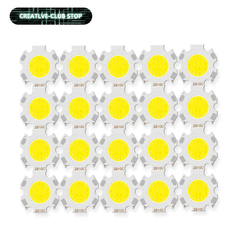 20pcs High Power LED COB Light Bulbs 3W-10W 20mm Chip Spotlights for DIY Downlight Lamps