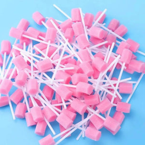 100-Pack Soft Disposable Oral Swabs - Sponge Sticks for Mouth & Dental Care
