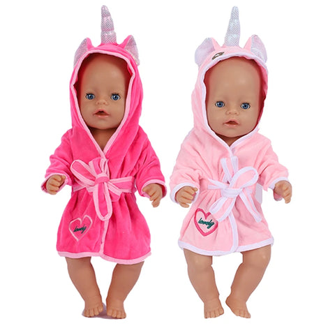 18" Doll Unicorn Bathrobe for 43cm BJD, Baby & American Girl Dolls - Perfect Birthday Gift Accessory