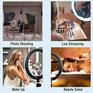10" LED Ring Light with Phone Holder for Makeup, TikTok, YouTube, Video, Live Streaming