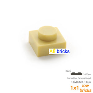 100pcs 1x1 Building Block Plates for Kids DIY Brick Sets STEM Learning Toy