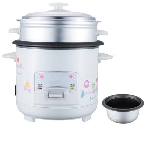220V 1.5L Electric Rice Cooker, Mini Non-stick Multi-Cooker, 2 Layers Household Cooking Pot, 1 Inner Pot