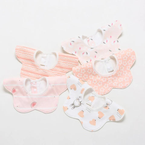 5pcs Baby Bibs Waterproof 360° Rotating Infant Feeding Aprons Newborn Essentials Wholesale