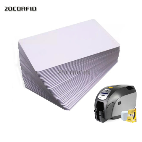 10pcs White PVC Blank ID Membership Cards CR80 Printable Ribbon Compatible