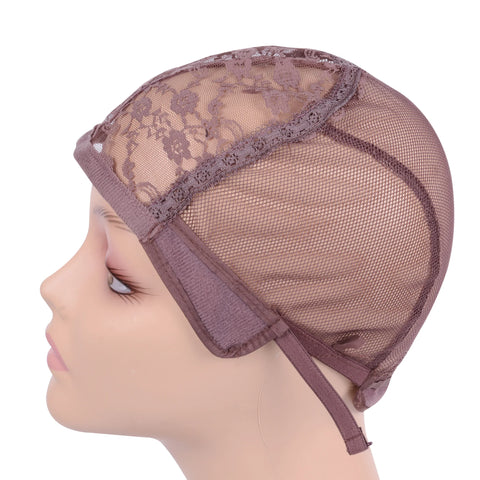 5-Pack Wig Caps for Making Wigs & Hair Weaving, Stretch Adjustable Brown Dome Cap Hair Nets