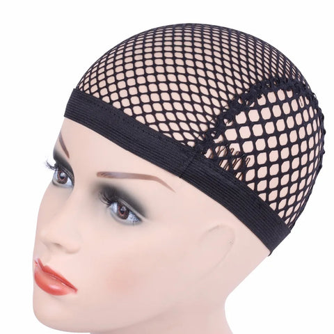 Black Mesh 3-Clip Hairnets for Wig Making and Weaving Caps