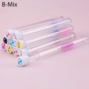 10-Pack Pink Eyelash & Brow Spoolie Brushes: Reusable for Extensions & Mascara