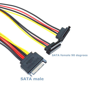 0.2m SATA 15 Pin Male to 4 Pin Female Power Adapter Cable for SSD HDD in Computer Cases