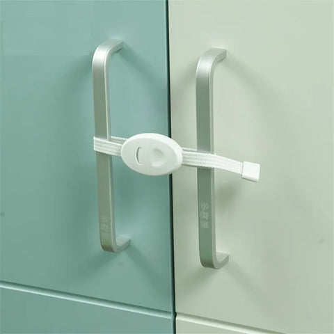 Baby Safety Locks 2-Pack for Cabinets, Fridge, Cupboards - Childproof Latches