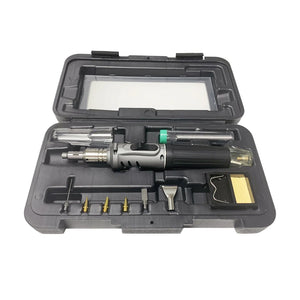 10-in-1 Portable Butane Gas Soldering Iron Kit with Automatic Ignition Torch & Welding Tool Set
